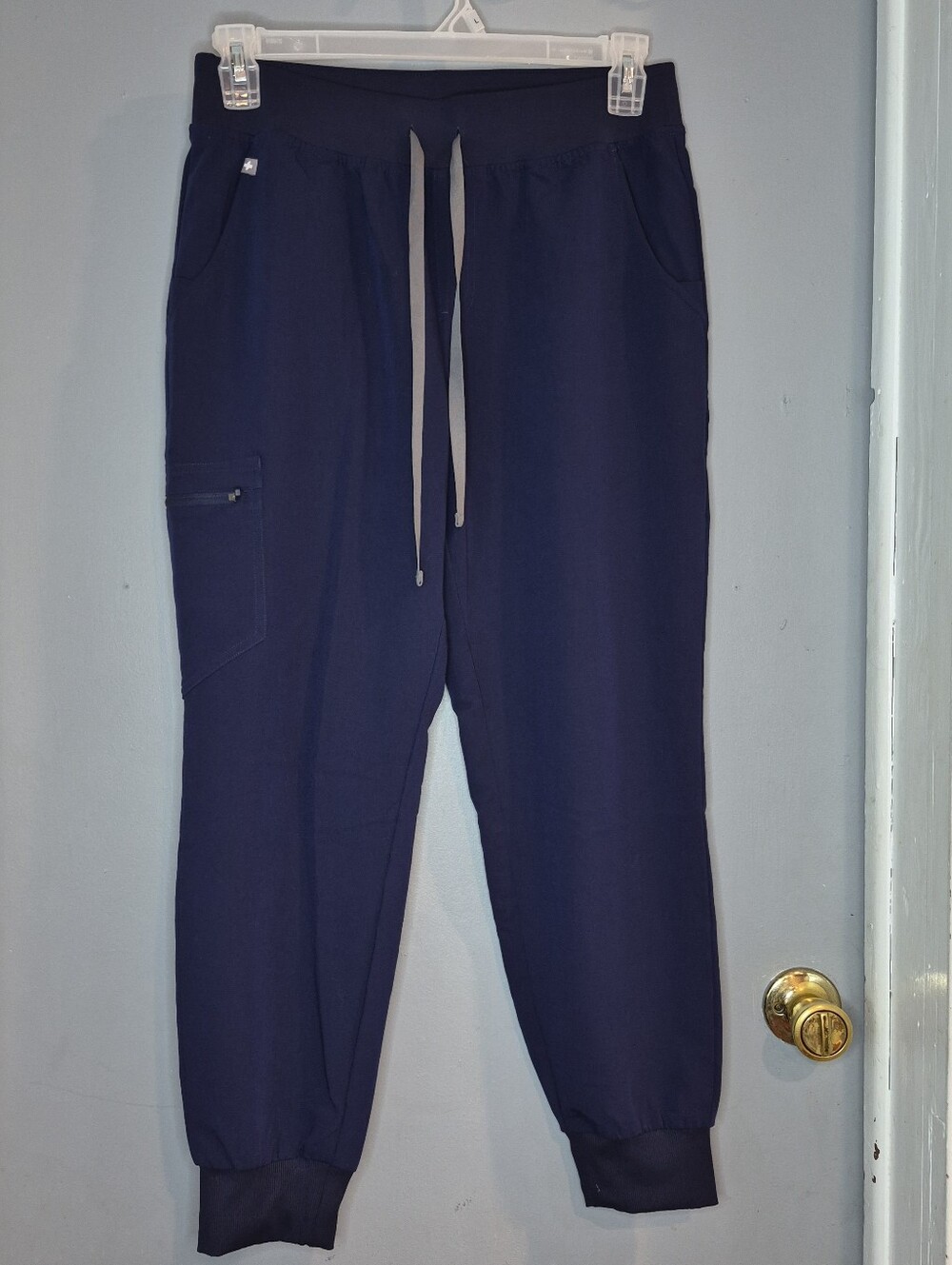 Figs Women's Navy Jogger Sweatpants with Gray Drawstrings